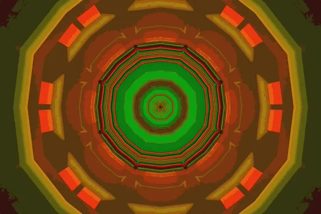 Neon Tunel Osmerokut Vrtlog Zeleni VJ Loop 3:2 Surface 60fps Čuvar Ekrana