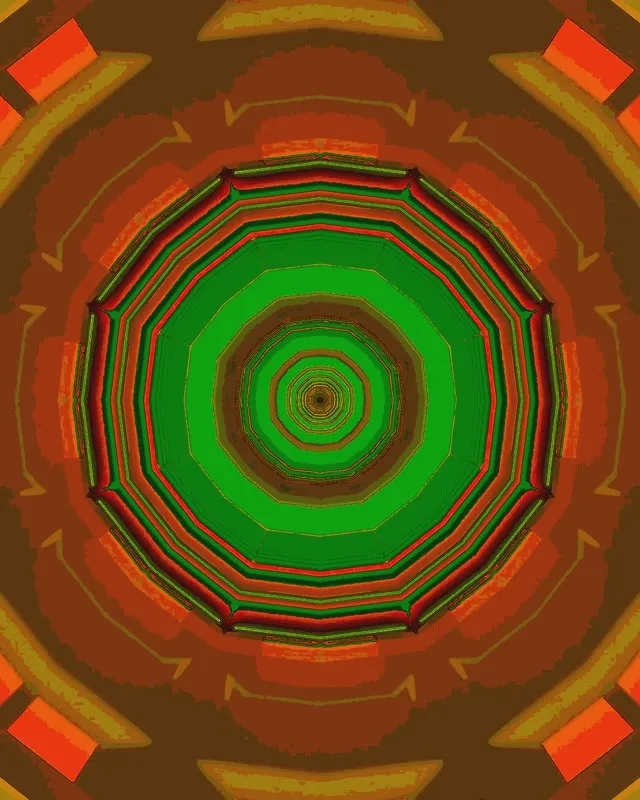 Neon Tunnel Spinning Decagon Vortex Green 4:5 Instagram 60fps Screensaver Vj Loop