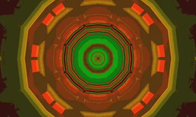 Neon Tünel Yeşil Sekizgen Girdap VJ Loop 5:3 Geniş 60fps Ekran Koruyucu