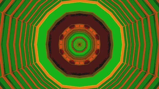 グリーン オレンジ ネオントンネル スクリーンセーバー 4K UHD 60fps VjLoop スクリーンセーバー PC