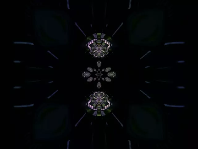 Neon Tunnel Kaleidoscope Vortex | 4:3 Classic 60fps Screensaver Loop