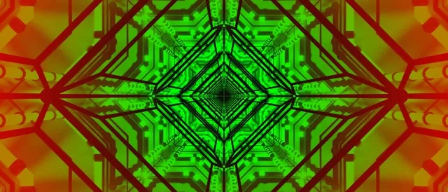 Green Red Neon Tunnel Screensaver 21:9 Ultrawide 60fps VJ Loop PC Laptop