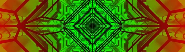 Tunel Neon Verde Roșu Screensaver 32:9 Super Ultrawide 60fps VJLoops PC