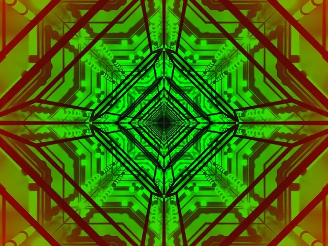 Zaļš Sarkans Neon Tunelis Ekrānsaudzētājs 4:3 Classic 60fps VJ Loop PC Laptop