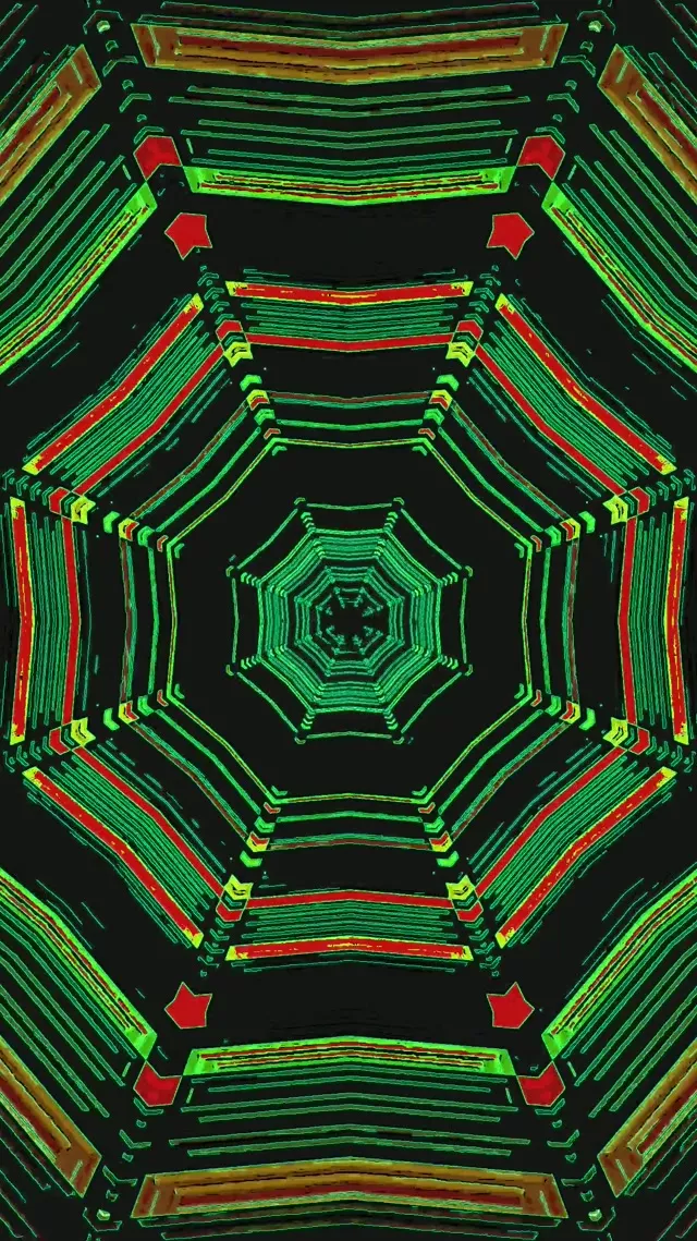 Grün Rot Neon Tunnel Bildschirmschoner 60fps 9:16 Reels VJ Loop PC Laptop