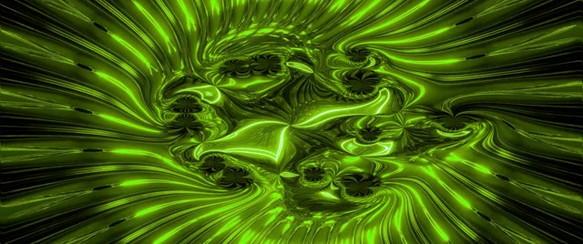 Green Swirling Neon Tunnel VJ Loop 2.39:1 Cinemascope 60fps Screensaver