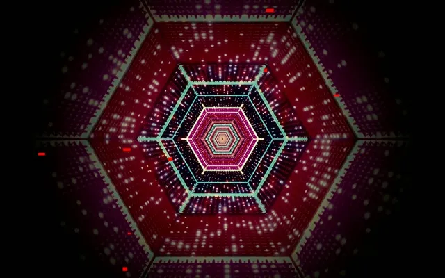 Neon Tunnel Hexagon Vortex Vj Loop 60fps 16:10 Macbook Screensaver