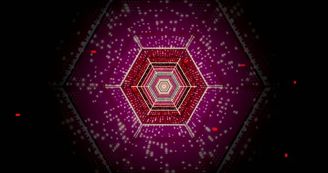 Hexagon Neon Tunnel Purple 4k uhd 60fps Screensaver Vj Loop