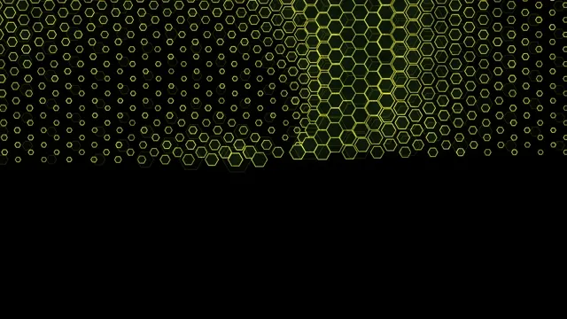 Hexagonal pattern design with green and black colors on screen