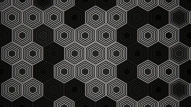 Hexagonal pattern in black and white with thin lines