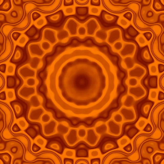 Neon Tunnel Orange Mandala Ripple Vj Loop 1:1 Square 60fps Screensaver