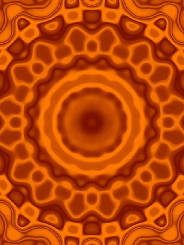 อุโมงค์นีออน ส้มคลื่นดวงอาทิตย์ มันดาลา VJLoops 3:4 iPad Portrait 60fps เซฟสกรีน