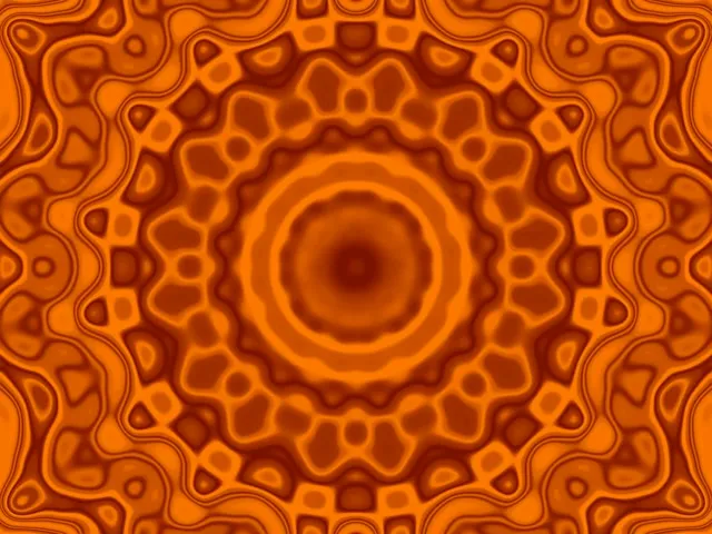 Neon Tünel Turuncu Mandala Girdap VJ Loop 4:3 Klasik 60fps Ekran Koruyucu