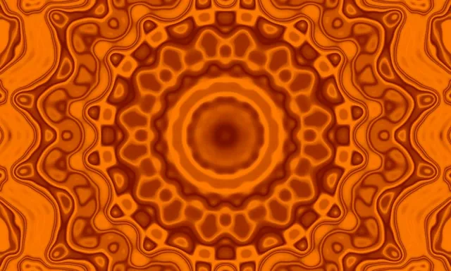 Túnel Neon Laranja Mandala VJ Loop 5:3 Wide 60fps Protetor de Tela