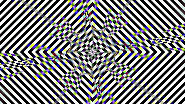 Hypnotic Diamond Pattern VJ Loop 4K | Black White Neon Screensaver