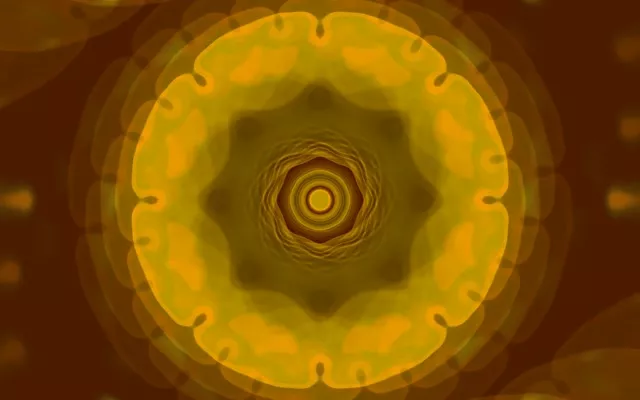 نفق نيون ذهبي متحدة المركز مغناطيسة 16:10 ماكبوك 60fps VJLoops شاشة توقف