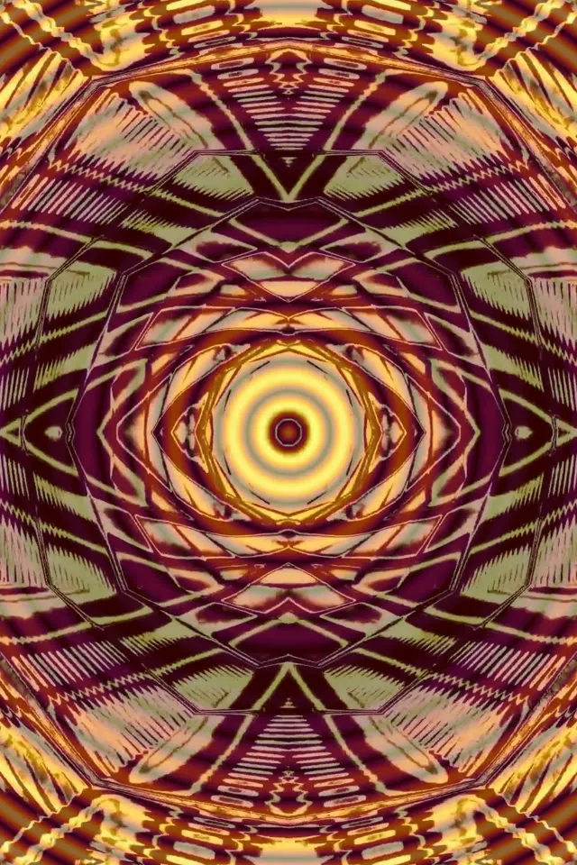 Hypnotic Golden Eye Neon Tunnel 60fps 2:3 Portrait Screensaver VJ Loop