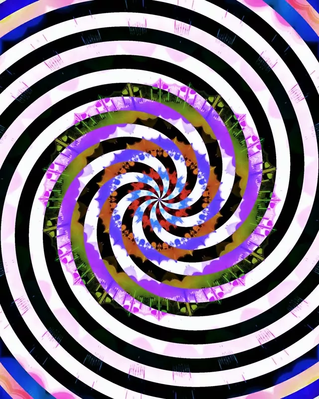 VJ Loop Tunel Neonowy Hipnotyczna Czarno-Biała Spirala 4:5 Instagram 60fps Wygaszacz