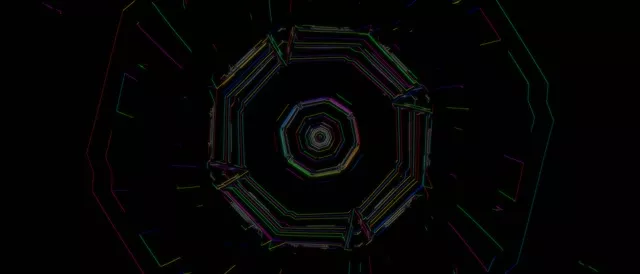 Hypnotic Octagon Neon Tunnel 21:9 Ultrawide 60fps VJ Loop Screensaver