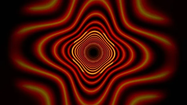 Hypnotic Red Gold Neon Tunnel Abstract Motion
