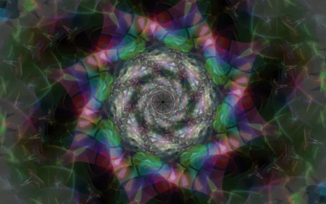 Hypnotic Spiral Kaleidoscope Neon Tunnel 16:10 MacBook 60fps VJ Loop Screensaver