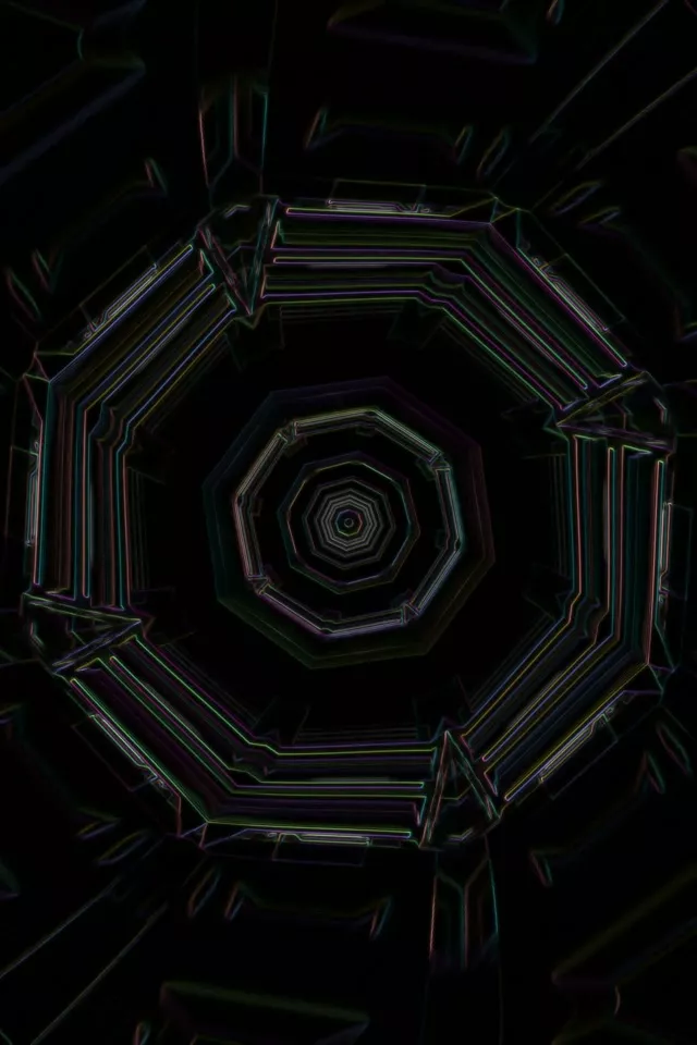 Infinite Octagon Neon Tunnel 9:16 Reels 60fps VJ Loop Screensaver