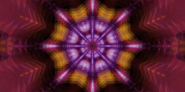 Kaleidoscope neon tunnel 2:1 univisium 60fps screensaver VJ loop