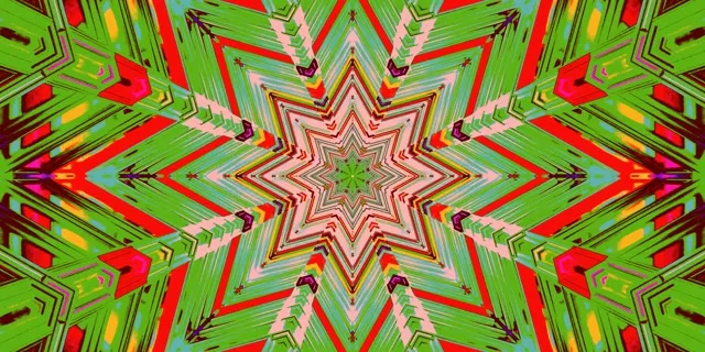 Neon Tunnel Kaleidoscope Star Burst VJ Loop 2:1 Univisium 60fps Screensaver