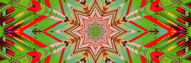 Neon Tunnel Kaleidoscope Star Burst VJ Loop 3:1 Triple Wide 60fps Screensaver