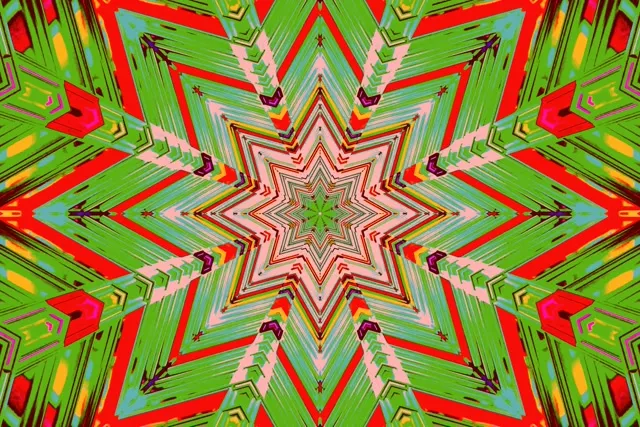 Neon-Tunnel Kaleidoskop Stern Burst VJLoops 3:2 Surface 60fps Screensaver