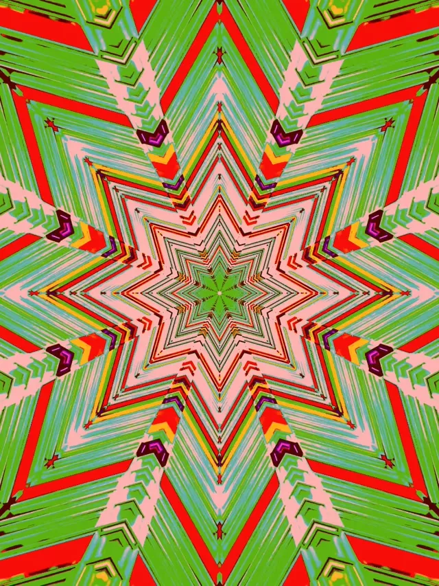 Neon Tunnel Star Kaleidoscope VJ Loop 3:4 iPad Portrait 60fps Screensaver