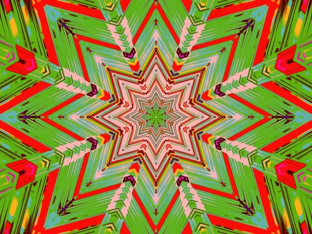 Neon Tunnel Star Kaleidoscope Burst VJ Loop 4:3 Classic 60fps Screensaver