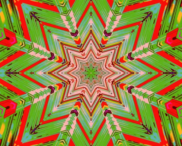 Neon Tunnel Star Kaleidoscope 5:4 industrial 60fps Screensaver Vj loop