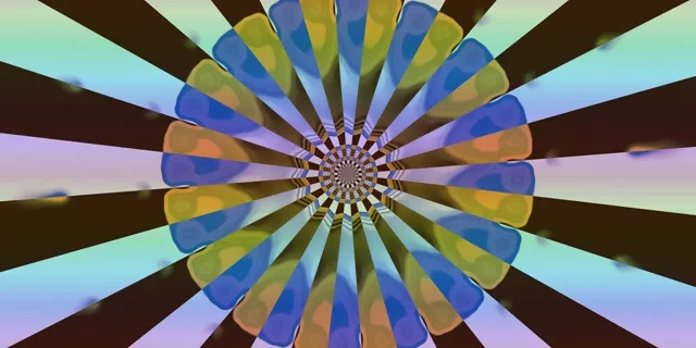 نفق نيون كاليدوسكوب انفجار زهرة 2:1 Univisium 60fps حافظة شاشة Vj Loop