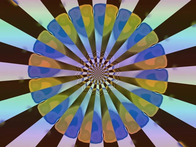 Caleidoscopio Farfalla Fioritura Tunnel Neon 4:3 Classic 60fps Screensaver VJ Loop