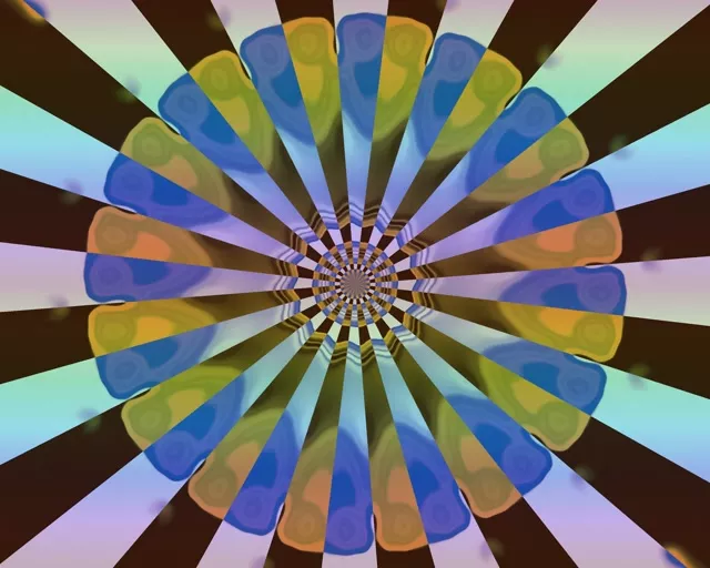 Kaleidoskop květina výbuch neonový tunel 5:4 průmyslový 60fps spořič obrazovky Vj Loop