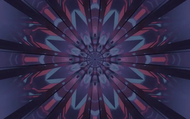 Neon Tunnel Kaleidoscope Burst VJ Loop 16:10 MacBook 60fps Screensaver