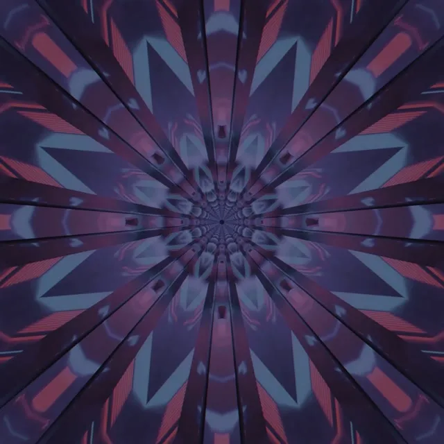 Neon Tunnel Purple Kaleidoscope Burst VJ Loop 1:1 Square 60fps Screensaver