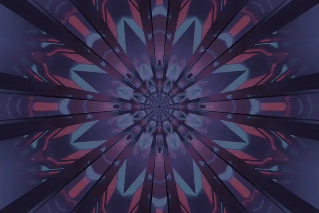 Neon-Tunnel Kaleidoskop Stern Burst VJLoops 3:2 Surface 60fps Screensaver