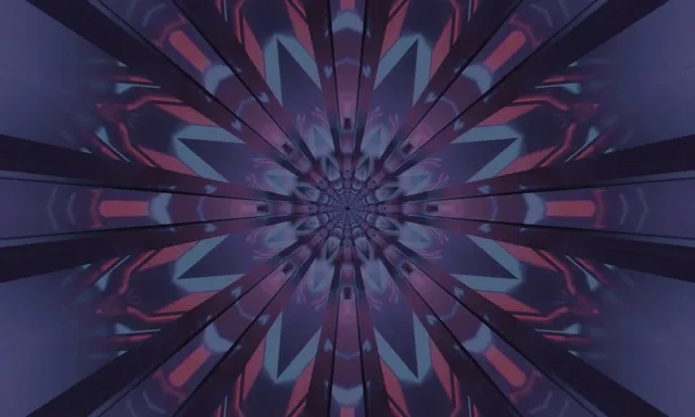 Neon Tunnel Purple Kaleidoscope Burst VJ Loop 5:3 Wide 60fps Screensaver