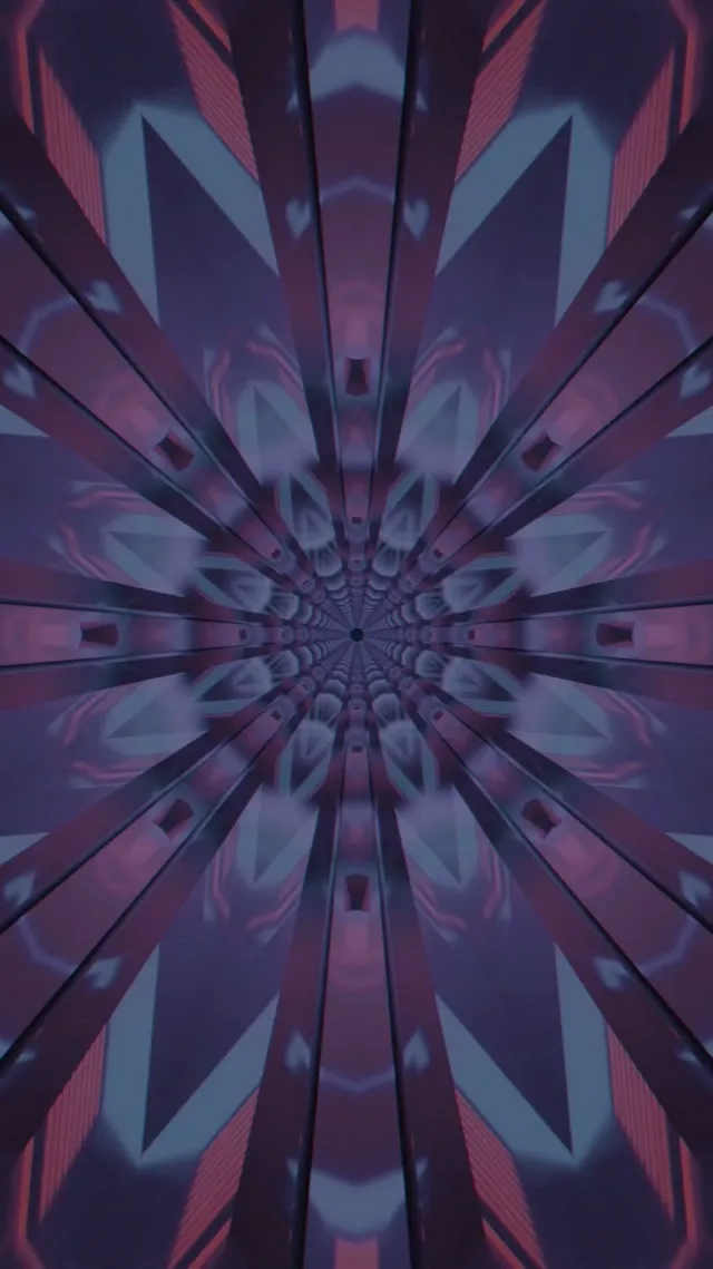 Neon Tunnel Kaleidoscope Burst VJ Loop 9:16 Reels 60fps Screensaver