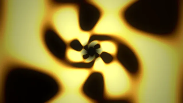 Macro Ant Silhouette on Bright Yellow Background