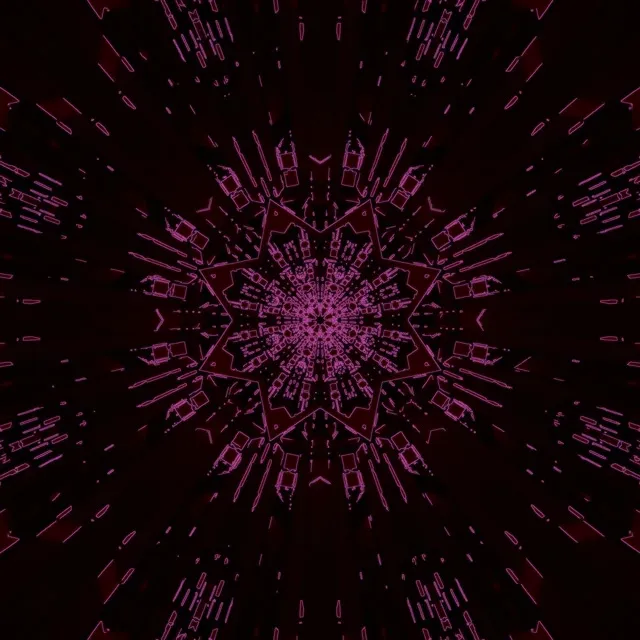 Neon Tunnel Magenta Kaleidoscope Burst VJ Loop 1:1 Square 60fps Screensaver