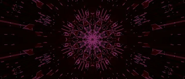 Neon Tunnel Magenta Kaleidoscope Burst VJ Loop 21:9 Ultrawide 60fps Screensaver