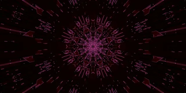 Neon Tunnel Magenta Kaleidoscope Burst VJ Loop 2:1 Univisium 60fps Screensaver
