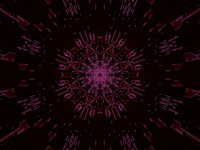 Túnel de Neó Mandala Fractal Rosa 4:3 Clàssic 60fps Estalvi de Pantalla VJLoops