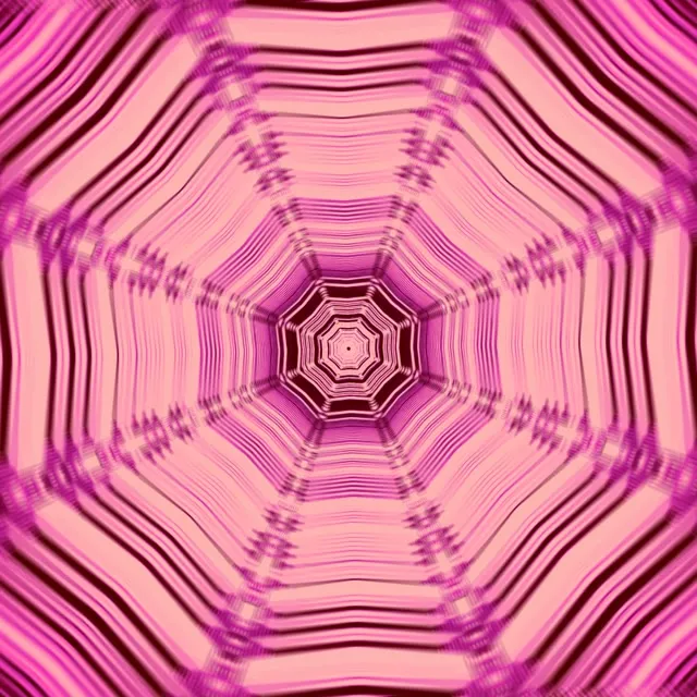 Neon Tunnel Pink Octagon Vortex Vj Loop 1:1 Square 60fps Screensaver