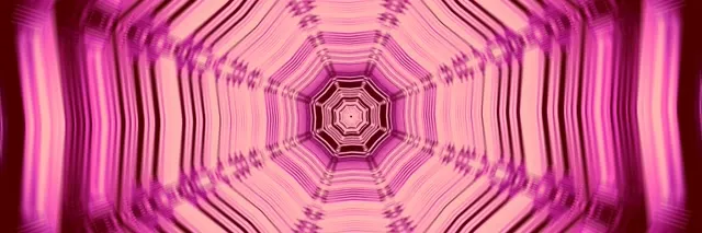 Vj loop Neon Tunnel Pink Octagon Vortex 3:1 Triple Wide 60fps Screensaver