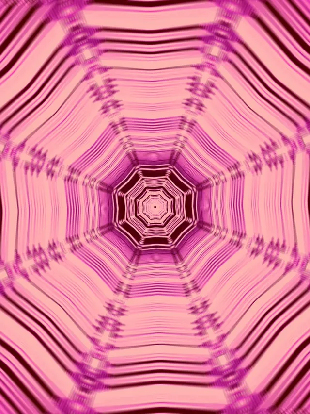 Neon Tunnel Pink Octagon Vortex Screensaver 3:4 iPad Portrait 60fps Vj Loop