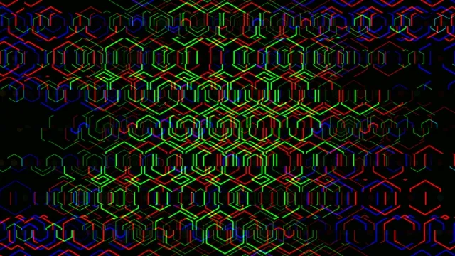 Neon 3D hexagon grid loop 4K UHD widescreen background